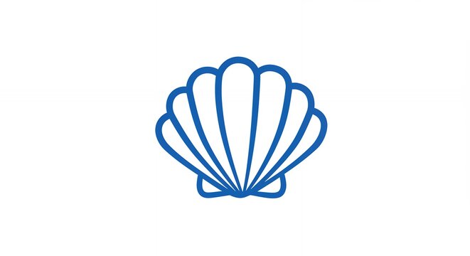 Blue seashell graphic illustration