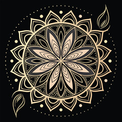 Circular pattern in the form of a mandala. Henna tattoo mandala. Mehndi style. Decorative pattern in oriental style. Coloring book page.