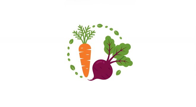 Carrot and beet healthy food logo design