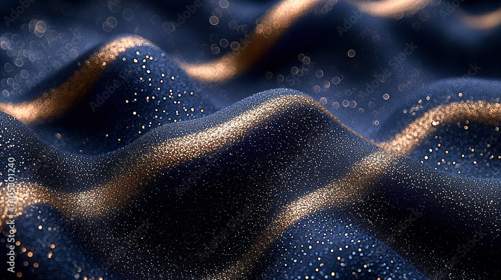 Poster abstract textured surface with golden highlights. a dark blue, textured surface with subtle golden h