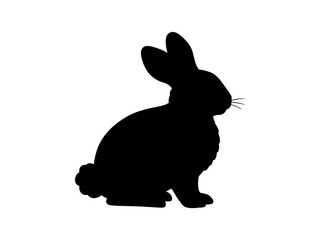 Cute rabbit silhouette vector flat illustration design.