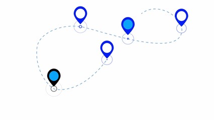 . GPS location pointer animated and locator icon animation. Motion graphics, GPS location services Video animation background.