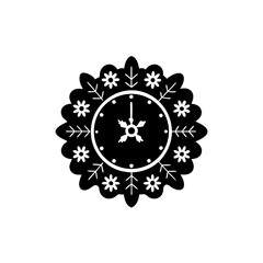 creative details Christmas Clock Icon Vector Illustration