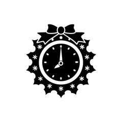 creative details Christmas Clock Icon Vector Illustration