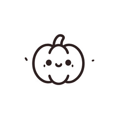 Obraz premium Hand-drawn Pumpkin Sketch on White Background