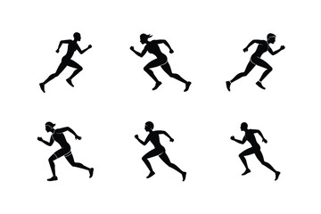 running person vector art silhouette