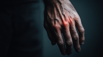 Hand grasping wrist, indicating intense pain. Hand pain