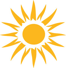 Sun illustration vector graphic summer sunshine bright sunlight sunny day heat yellow isolated design