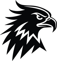 Bold Eagle Face Font View | Head Silhouette Icon Set Eagle Head Silhouette Set | Front View Bird Vector Art