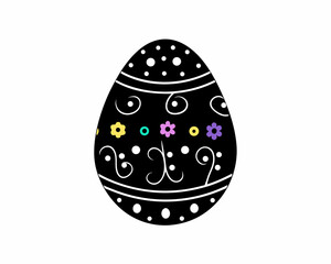 creative Silhouette easter-egg Icon Vector Illustration
