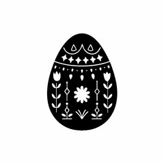 creative Silhouette easter-egg Icon Vector Illustration
