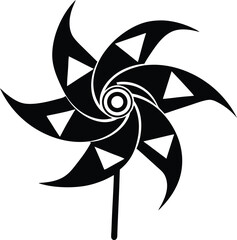 Pinwheel Spinning Silhouette Vector | Fun, Toy & Childhood Play Scene