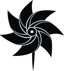 Pinwheel Spinning Silhouette Vector | Fun, Toy & Childhood Play Scene