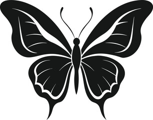 black butterfly icon vector illustration