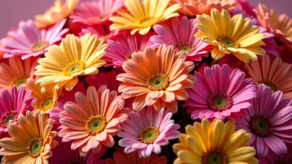 Fototapeta premium many chrysanthemums close-up in pink shades.