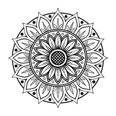 pattern in the form of a mandala. Henna tattoo mandala. Mehndi style. Decorative pattern in oriental style. Coloring book page.