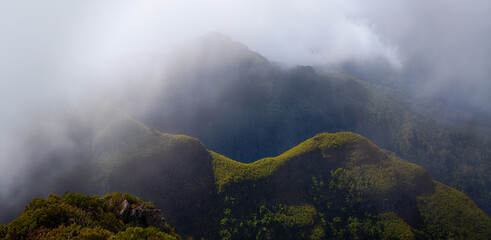 Fototapeta premium Madeira mountains in the mist