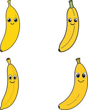 Naklejki Cute plantain banana cartoon vector
