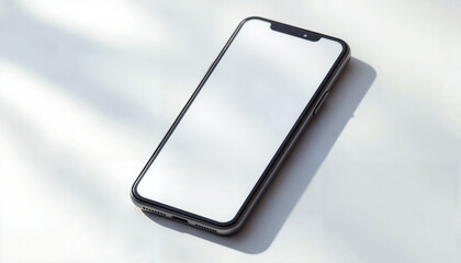 Smartphone mockup displaying mobile app UI in minimalistic setting, design inspiration