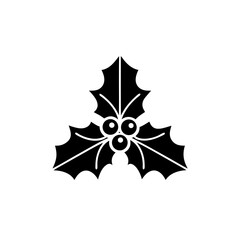 creative details Holly Leaves Icon Vector Illustration
