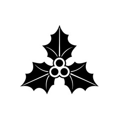 creative details Holly Leaves Icon Vector Illustration