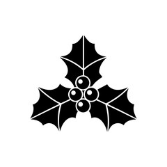 creative details Holly Leaves Icon Vector Illustration