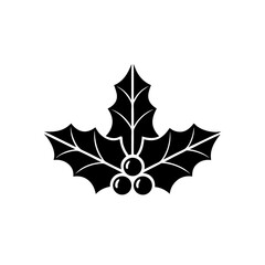 creative details Holly Leaves Icon Vector Illustration