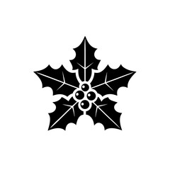 creative details Holly Leaves Icon Vector Illustration