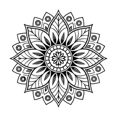 pattern in the form of a mandala. Henna tattoo mandala. Mehndi style. Decorative pattern in oriental style. Coloring book page.