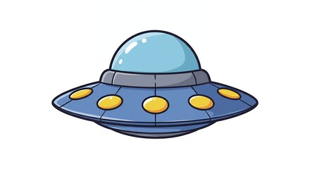 Cute cartoon flying saucer illustration graphic design