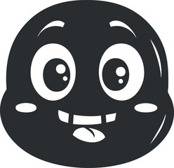 Fototapeta premium A cheerful cartoon character with a big smile and expressive eyes, radiating joy and playfulness.