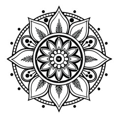 pattern in the form of a mandala. Henna tattoo mandala. Mehndi style. Decorative pattern in oriental style. Coloring book page.