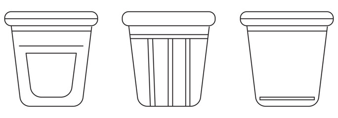 Trash icon vector. Trash can icon. Delete icon vector. set of delete trash bin garbage icon vector design isolated background.