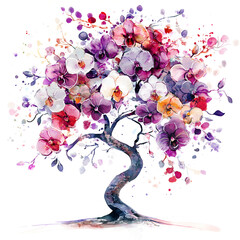 Watercolor Fantasy Flower Trees – Roses, Daisies, Peonies & More