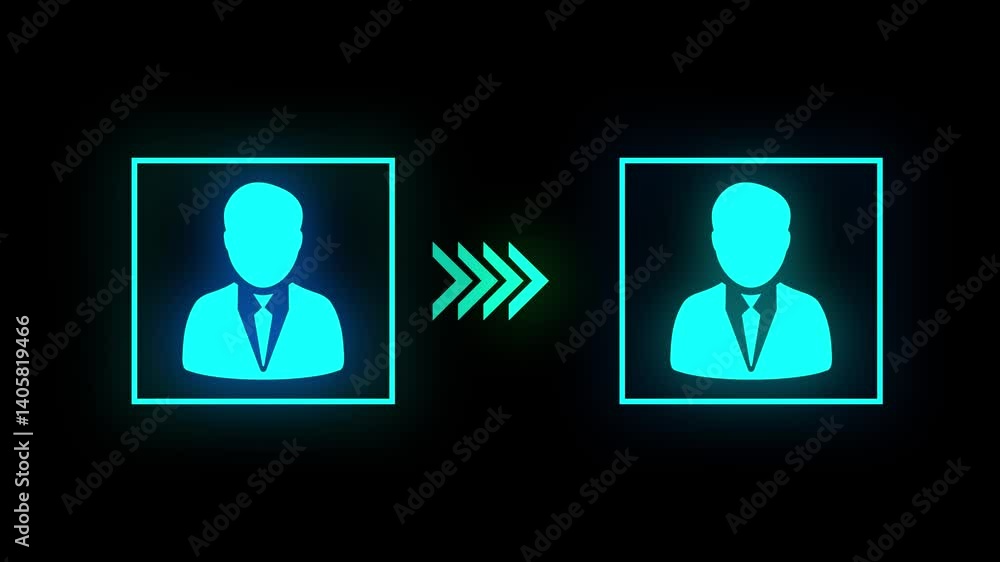 Poster business data exchange concept. digital communication between professionals. corporate data sharing 