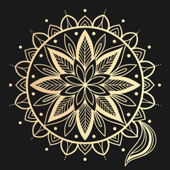 pattern in the form of a mandala. Henna tattoo mandala. Mehndi style. Decorative pattern in oriental style. Coloring book page.