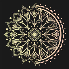 pattern in the form of a mandala. Henna tattoo mandala. Mehndi style. Decorative pattern in oriental style. Coloring book page.