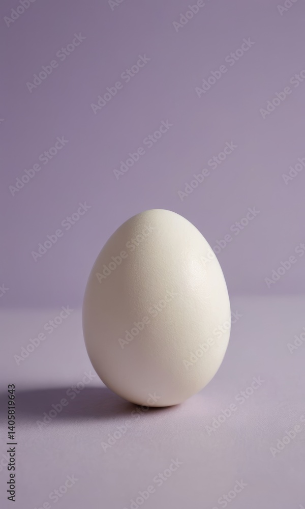 Poster minimalist design showcases a white egg resting on a pastel surface, creating an aesthetic focus on 