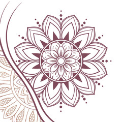 pattern in the form of a mandala. Henna tattoo mandala. Mehndi style. Decorative pattern in oriental style. Coloring book page.
