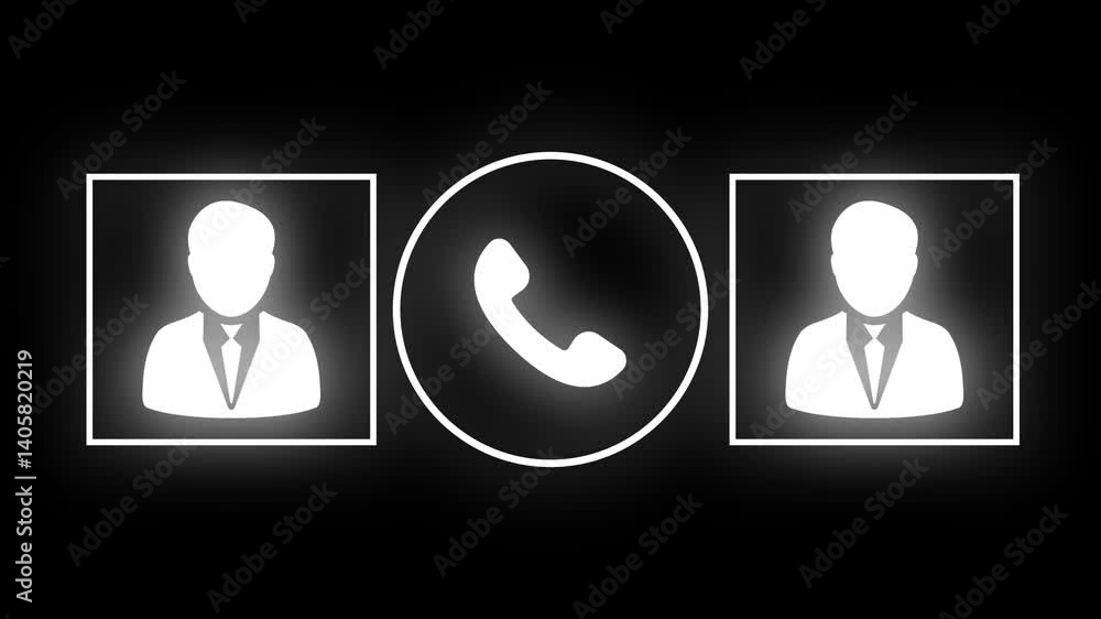 Poster digital business communication network animation. corporate communication concept with call symbol. 