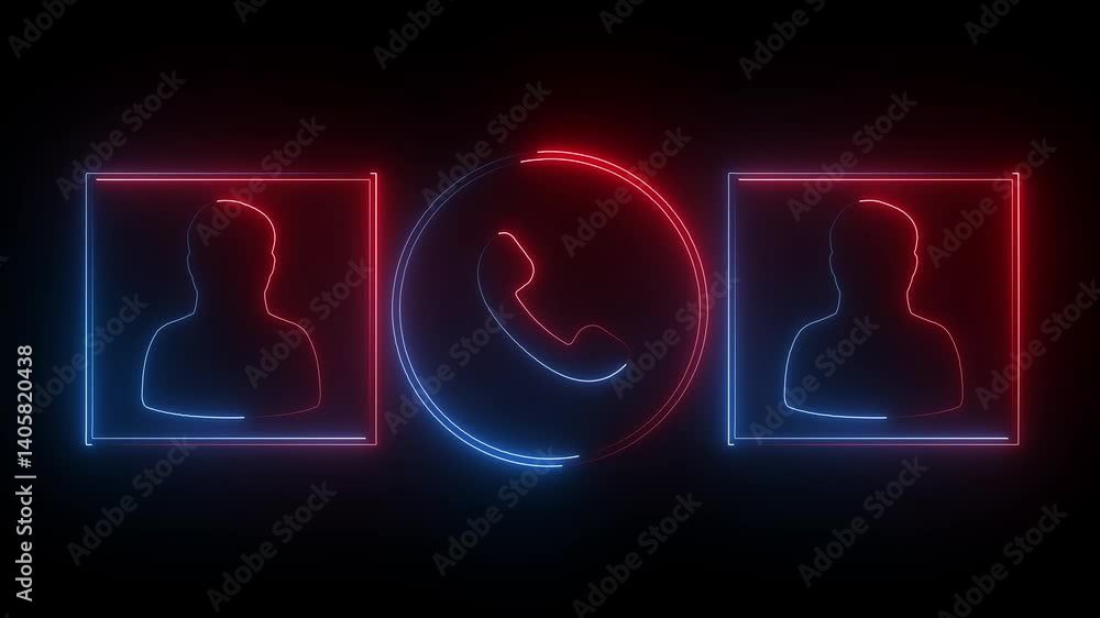Poster digital business communication network animation. corporate communication concept with call symbol. 