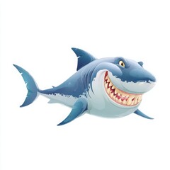 Fototapeta premium A cartoon illustration of a shark.