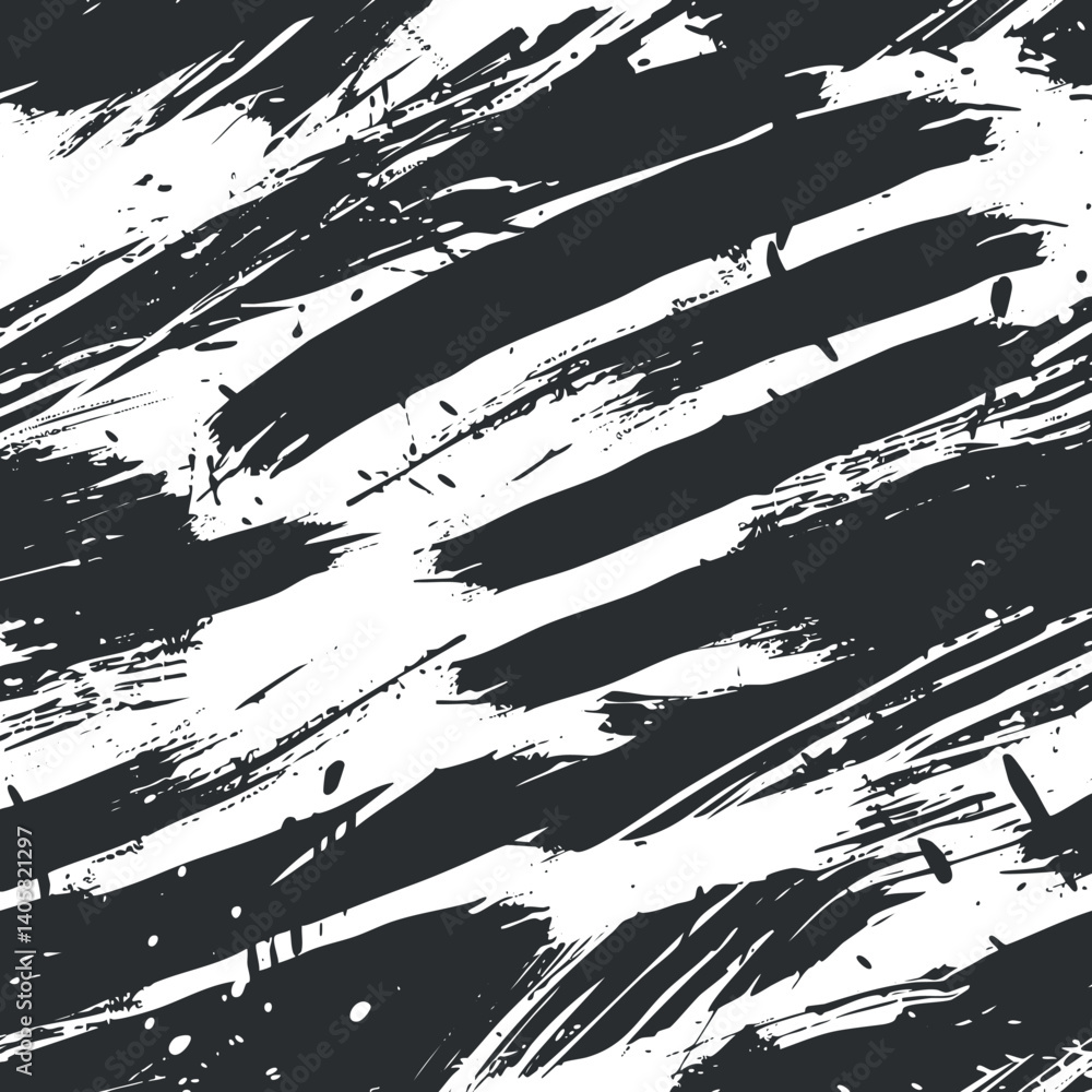 Poster an artistic abstract background featuring dynamic black brush strokes on a white canvas.