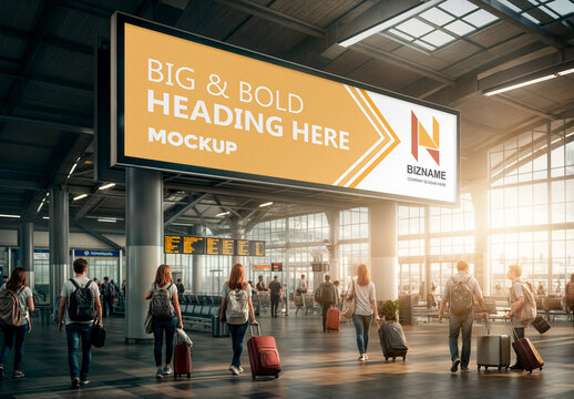 Bus Terminal Billboard Mockup