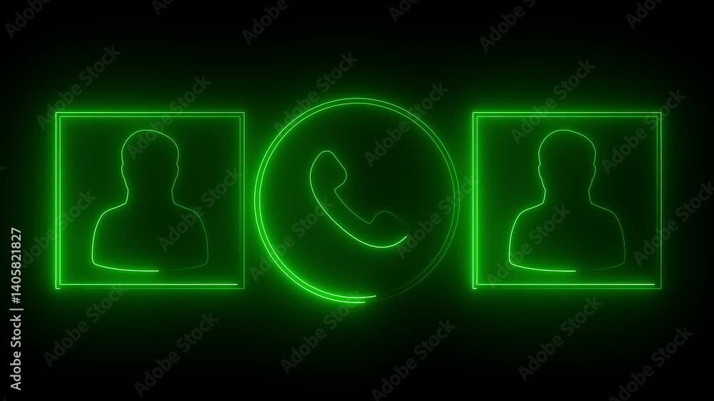 Poster digital business communication network animation. corporate communication concept with call symbol. 