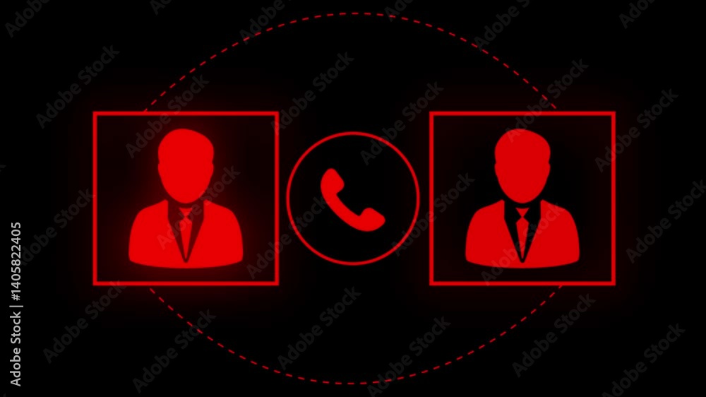 Poster digital business communication network animation. corporate communication concept with call symbol. 