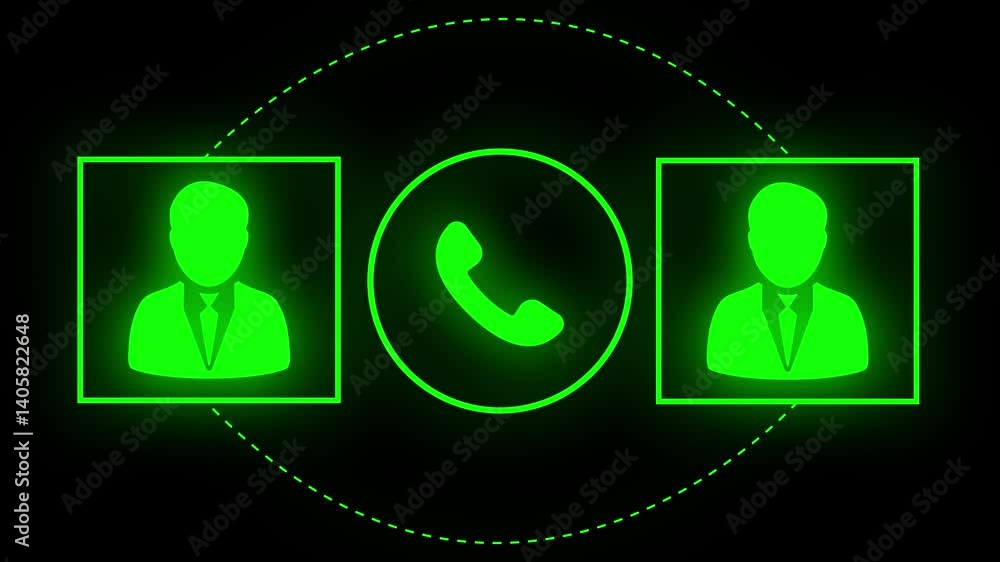 Poster digital business communication network animation. corporate communication concept with call symbol. 