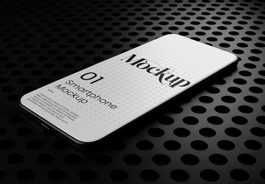Phone Mockup Perforated Surface 