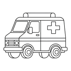 Ambulance Car Coloring Page for Kids