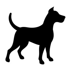 Stylish Dog Vector Silhouette in Black Artwork Isolated on Transparent Background